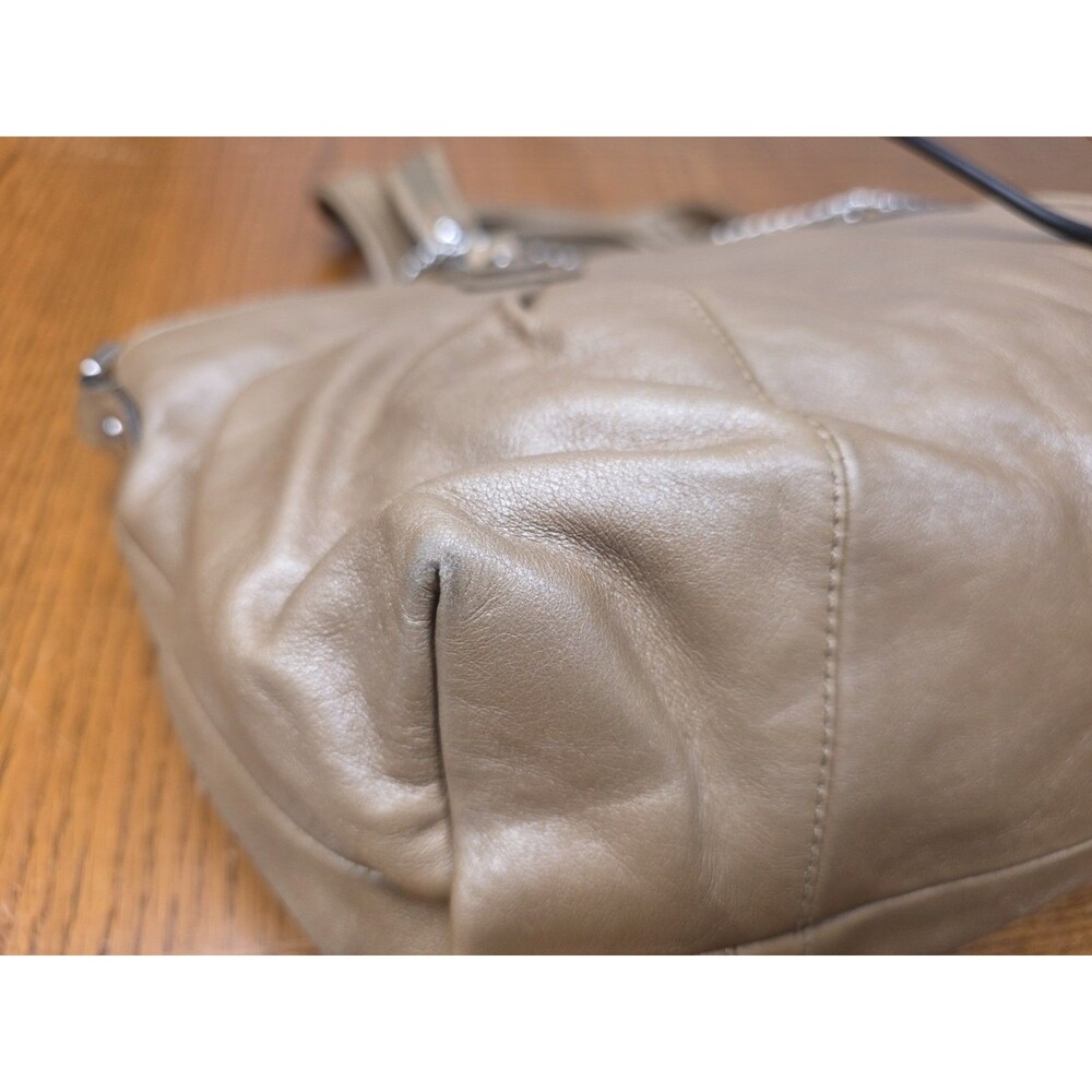Coach Poppy Leather Rocker Satchel Legacy Lining Metallic Tan Leather 16285 - Picture 9 of 16